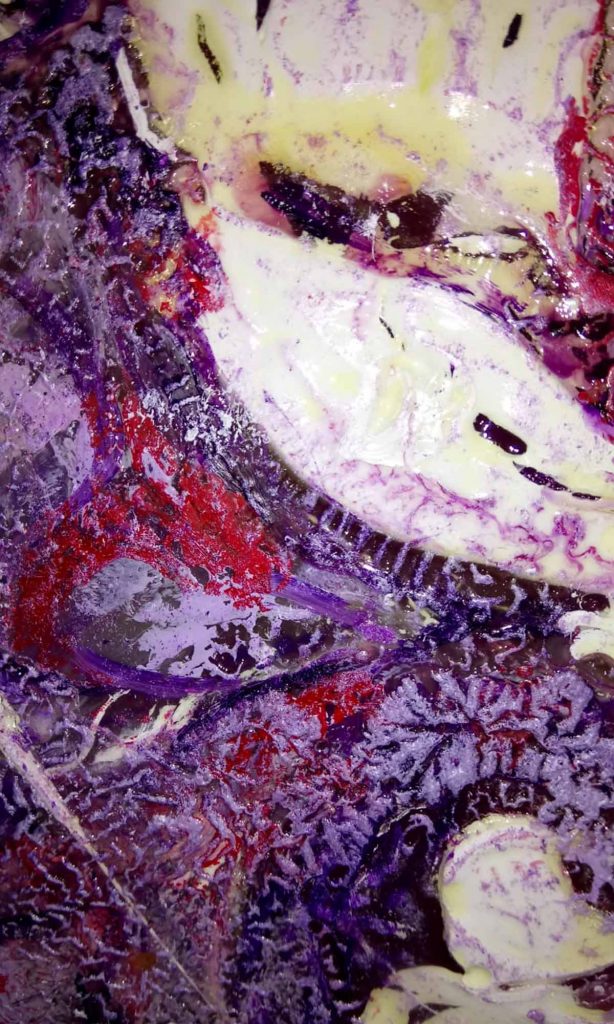 Flores_tulipán_corazón_violetas_expresionismo_estanque_hojas_helehos_ausane