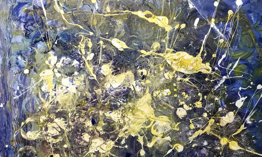 Sol_rayos_luz_destellos_explosión_burbujas_cielo_amarillos_Ausane_cuadros_abstractos