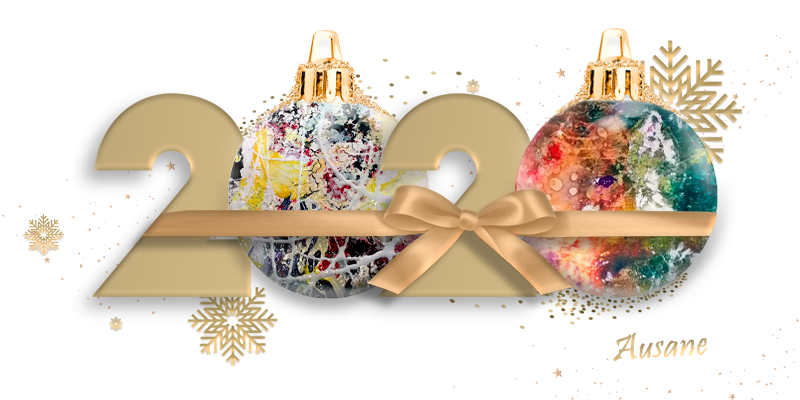 Navidad_Año_Nuevo_2020_Ausane_Bolas_Navideñas_Expresionismo_Abstracto_Pintura